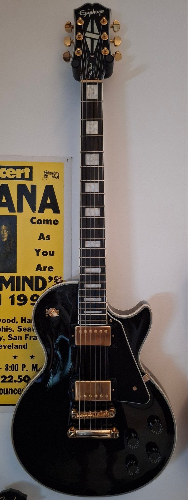 Epiphone les paul Custom ebony, Muziek en Instrumenten, Snaarinstrumenten | Gitaren | Elektrisch, Ophalen, Zo goed als nieuw, Solid body