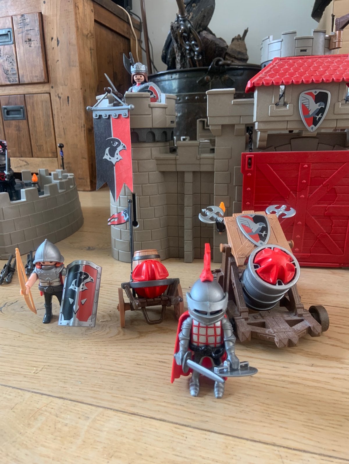 Groot Ridderkasteel Playmobil met extra sets, Ophalen, Complete set, Zo goed als nieuw, Kasteel/Fort