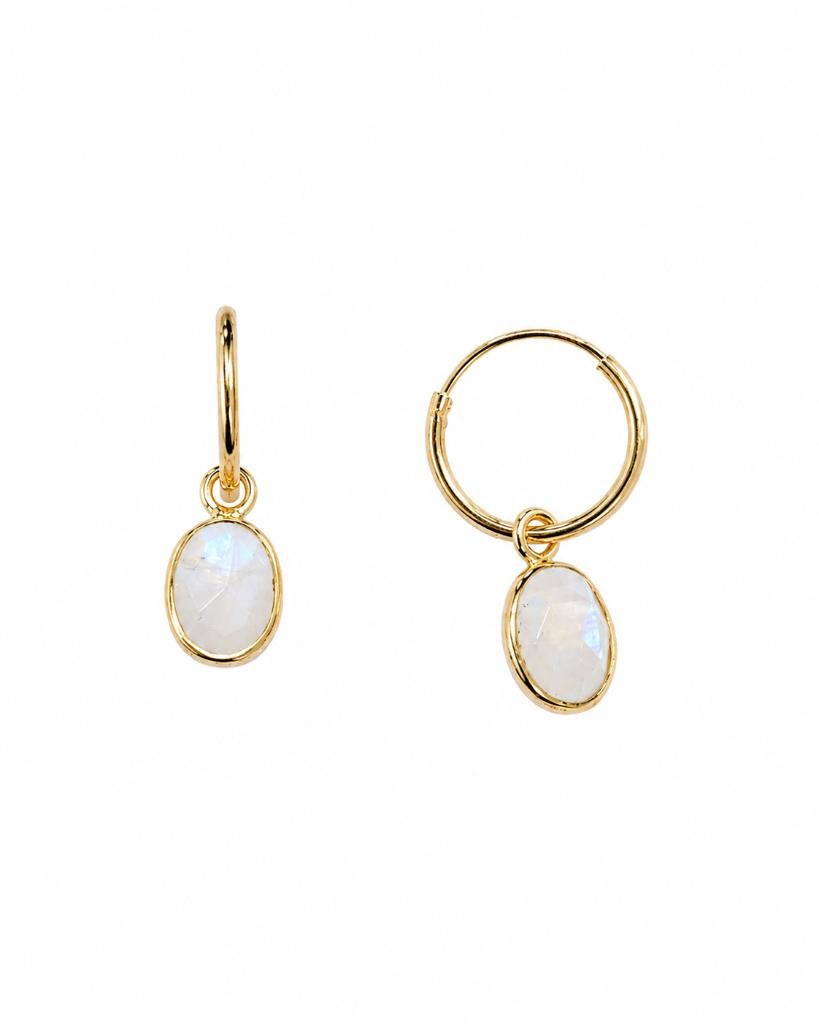 Maansteen Oorringen Zira - Echt Zilver, Hangers, Info@lavicollection.com, Nieuw, Met edelsteen