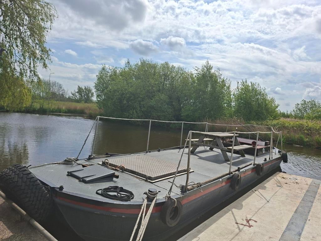 sleep vlet opduwer, open duw vlet, motordekschuit, Watersport en Boten, Motorboten en Motorjachten, Ophalen, Staal, Diesel, Zo goed als nieuw