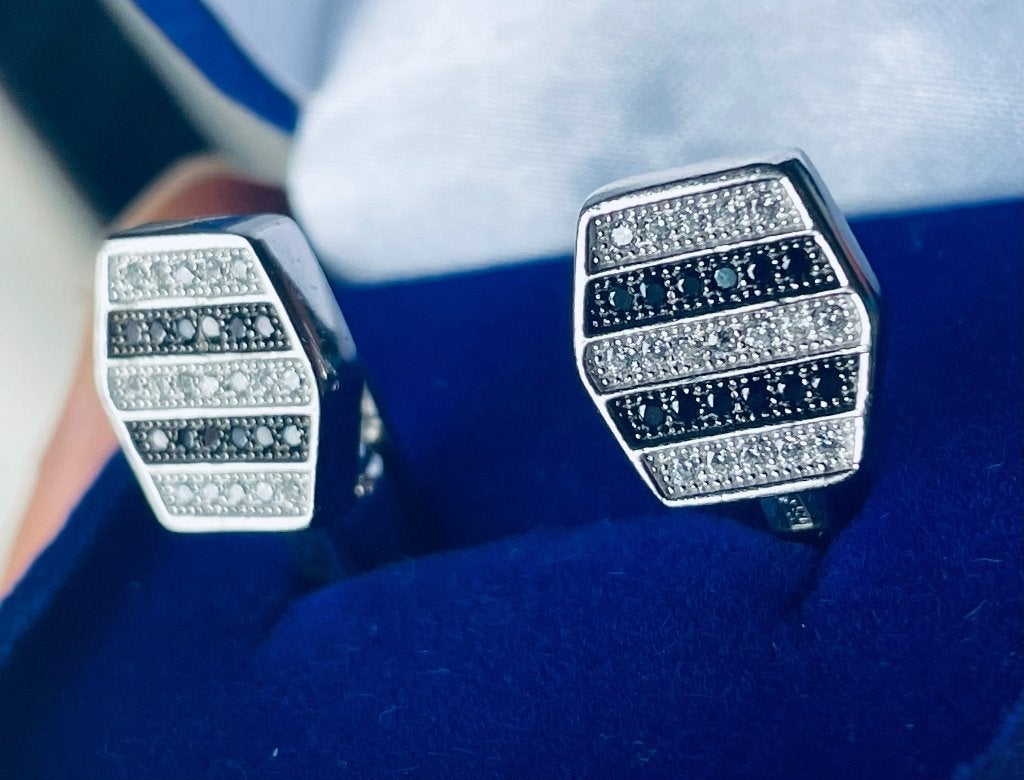 Nieuw Zilver Manchetknopen met Swarovski, Ophalen of Verzenden, Nieuw, Zilver