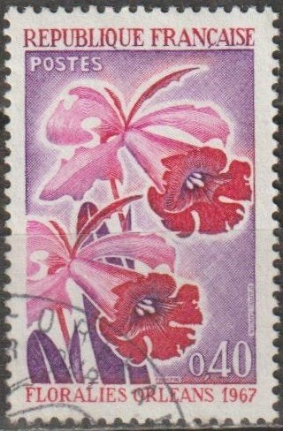 3031. Frankrijk 1595 gest. Bloemen, Ophalen of Verzenden, Gestempeld