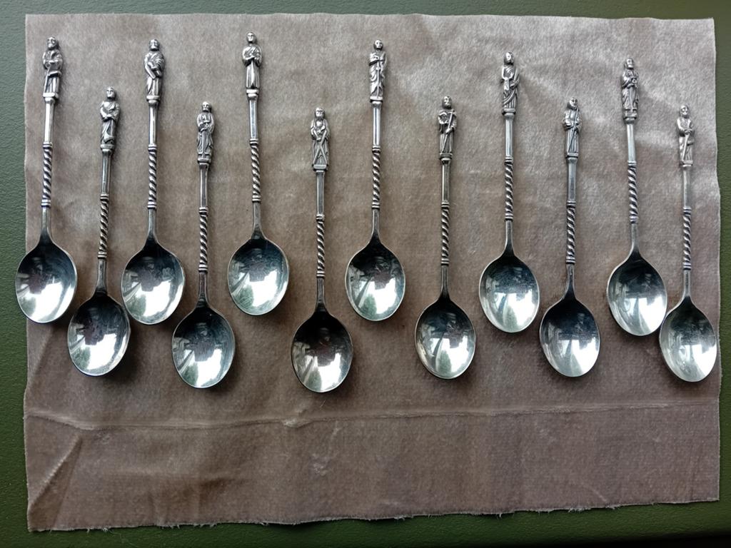 12 apostelen theelepeltjes, Antiek en Kunst, Ophalen of Verzenden