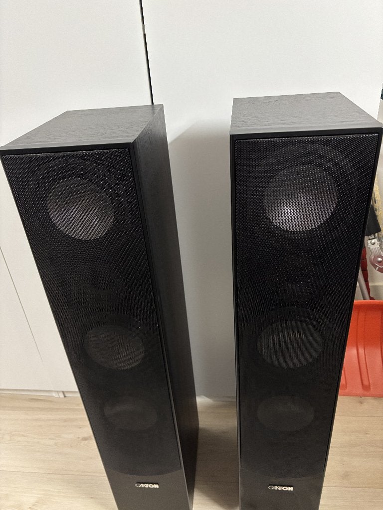 Canton GLE 490 vloerstaande luidsprekers, zwart, goede staat, Stereo speakers, Zo goed als nieuw, Ophalen, 150 watt of meer