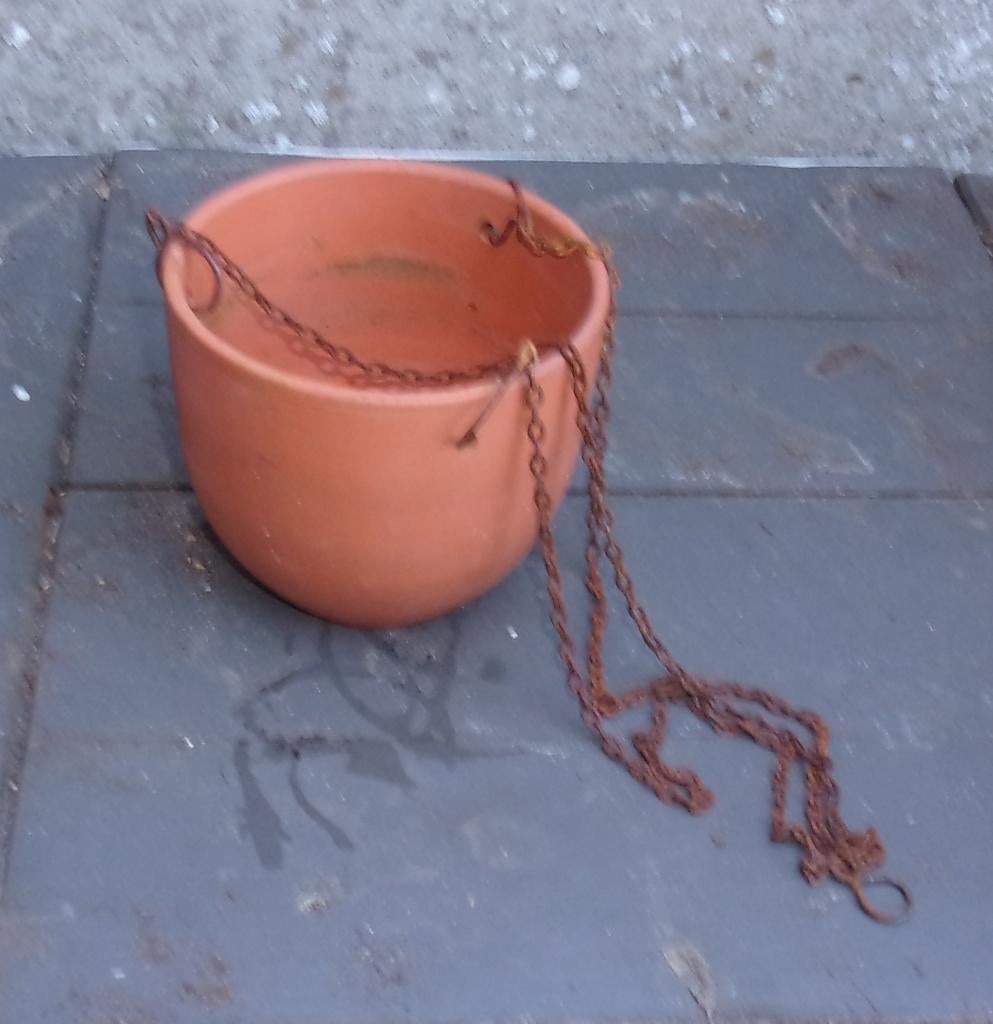 Hangpot bruin steen, Antiek en Kunst, Ophalen
