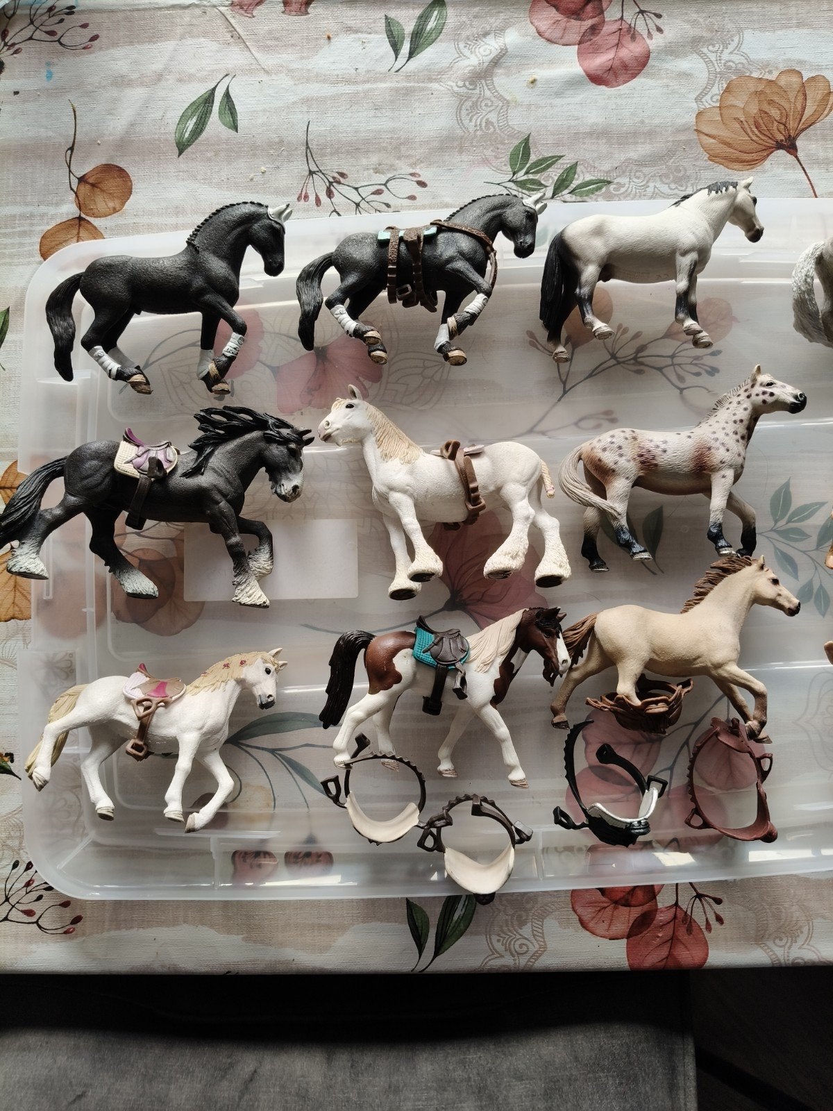 Grote collectie Schleich paarden en ruiters met accessoires, Ophalen of Verzenden, Gebruikt