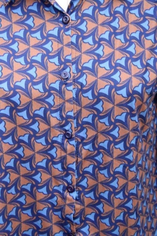 Blouse bruin/ blauw Chastar mt L/XL Vaste prijs, Blauw, Chastar, Maat 46/48 (XL) of groter, Ophalen of Verzenden