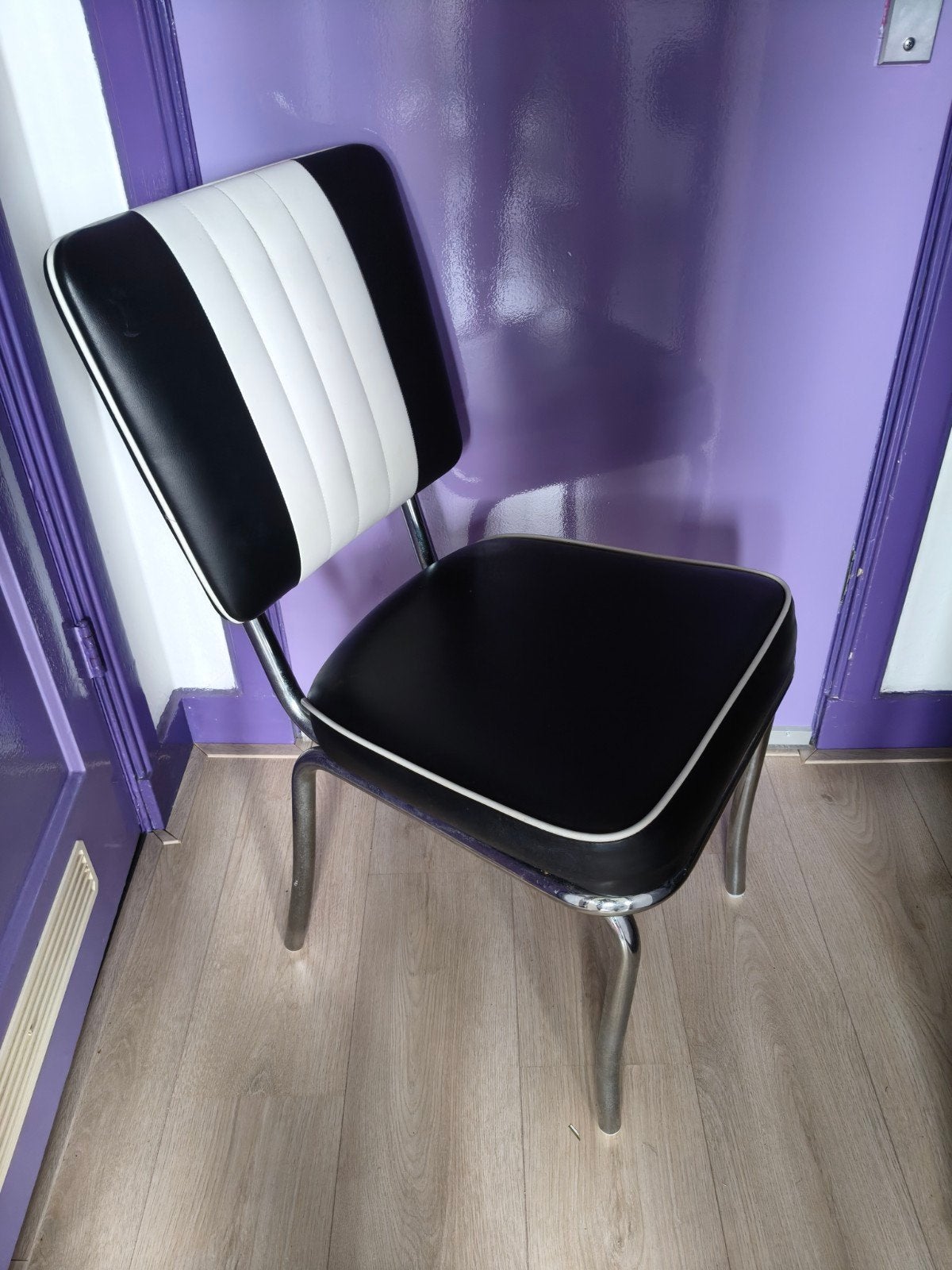 Bel Air vintage stijl stoel - Zwart/Wit, Huis en Inrichting, Ophalen, Gebruikt, Zwart, Vintage, Retro, Jaren '50
