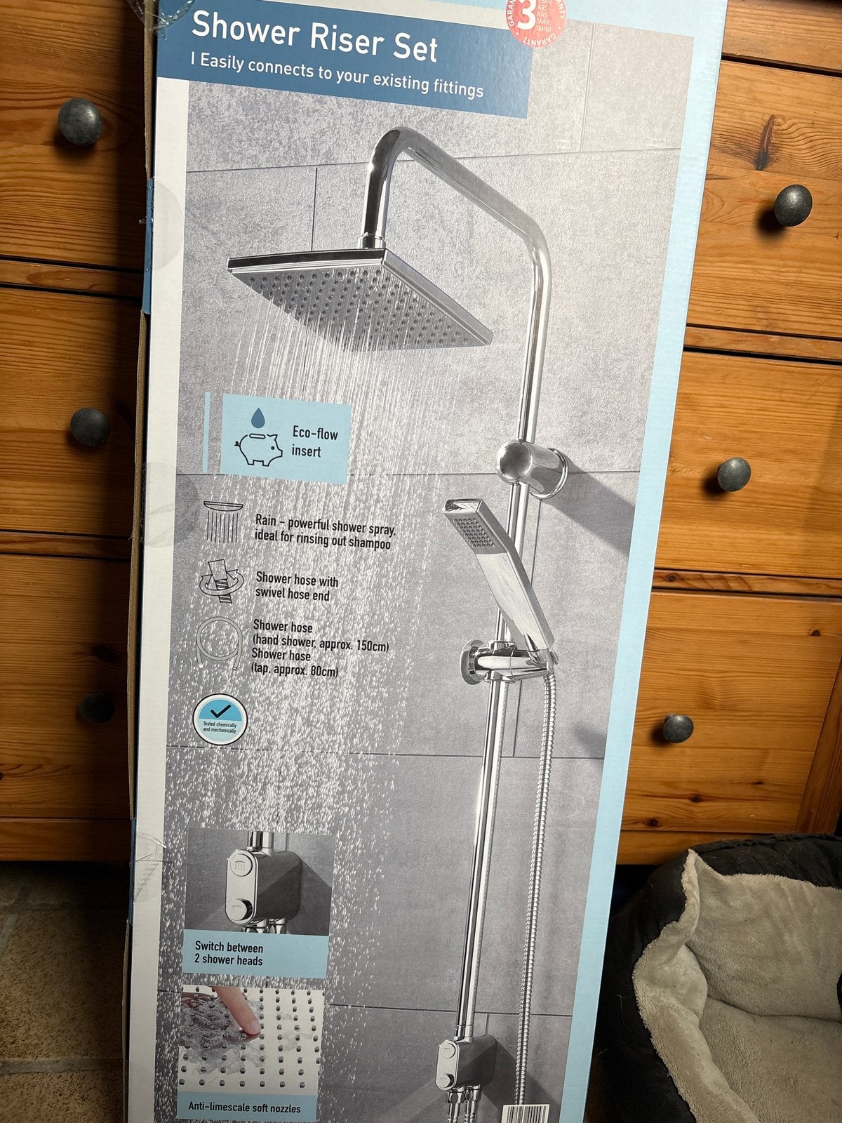 Nieuwe Douche Riser Set - Eenvoudige Installatie, Ophalen of Verzenden, Nieuw, Chroom, Douche