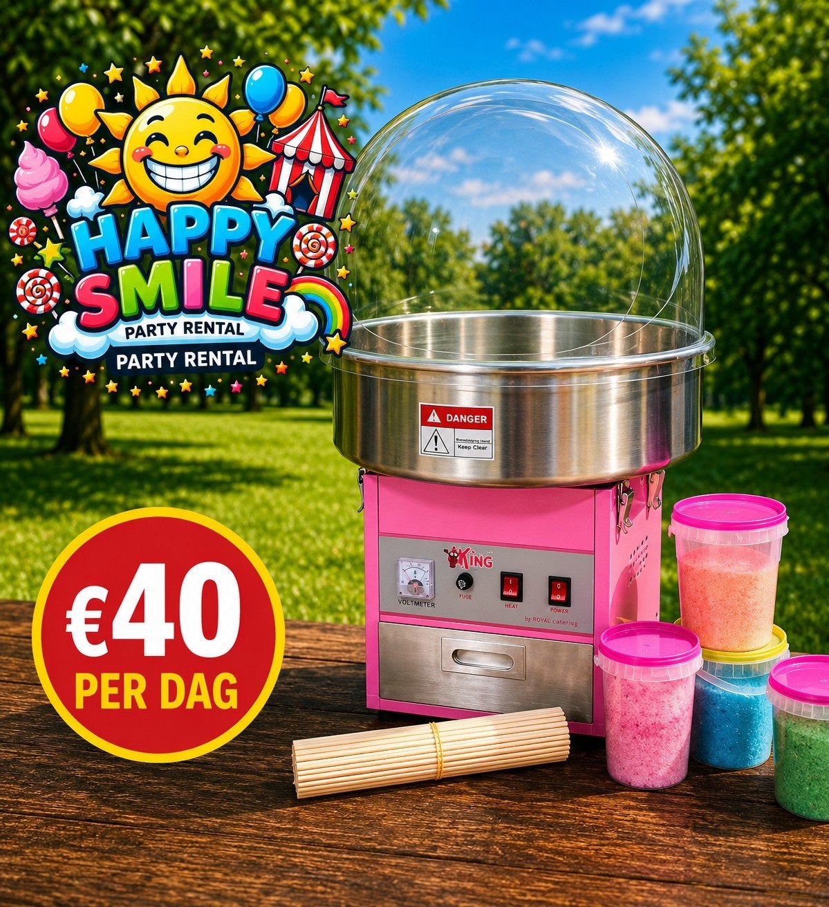 Suikerspinmachine Te huur (incl ingredienten), Ophalen of Verzenden, Zo goed als nieuw, Overige