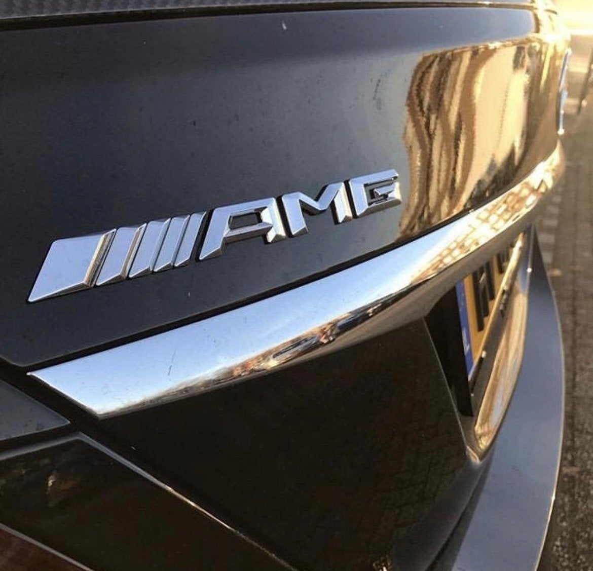 Amg logo amg embleem zilver w222 s63 s500 cla250 c63 e63 g63, Ophalen of Verzenden, Nieuw, Mercedes-Benz