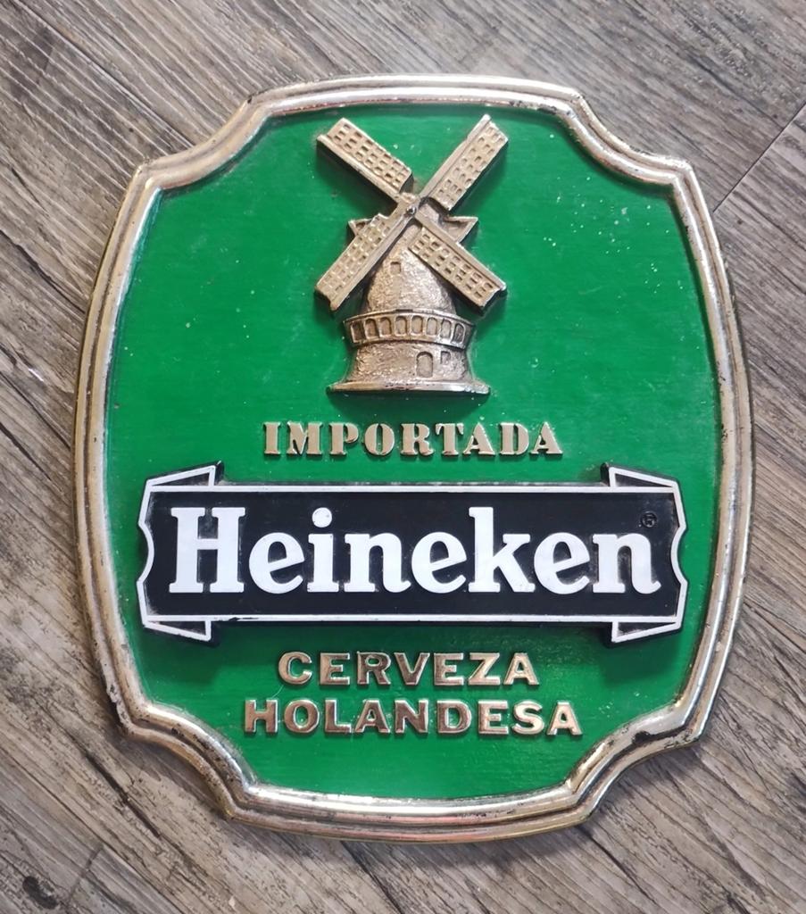 vintage Heineken Cerveza USA bier reclamebord, Ophalen of Verzenden, Gebruikt, Reclamebord, Plaat of Schild, Heineken