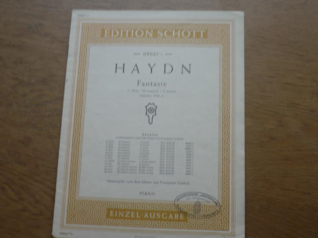 Haydn - fantasie -voor piano, Gebruikt, Klassiek, Ophalen of Verzenden, Artiest of Componist