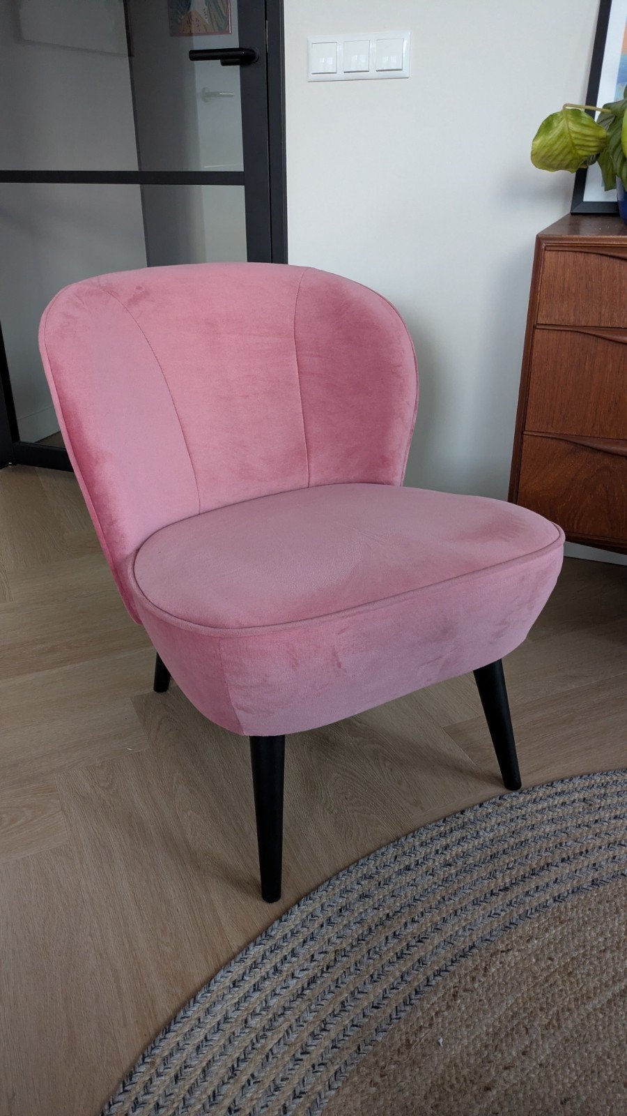 Woood fauteuil roze, Ophalen, Minder dan 75 cm, 50 tot 75 cm
