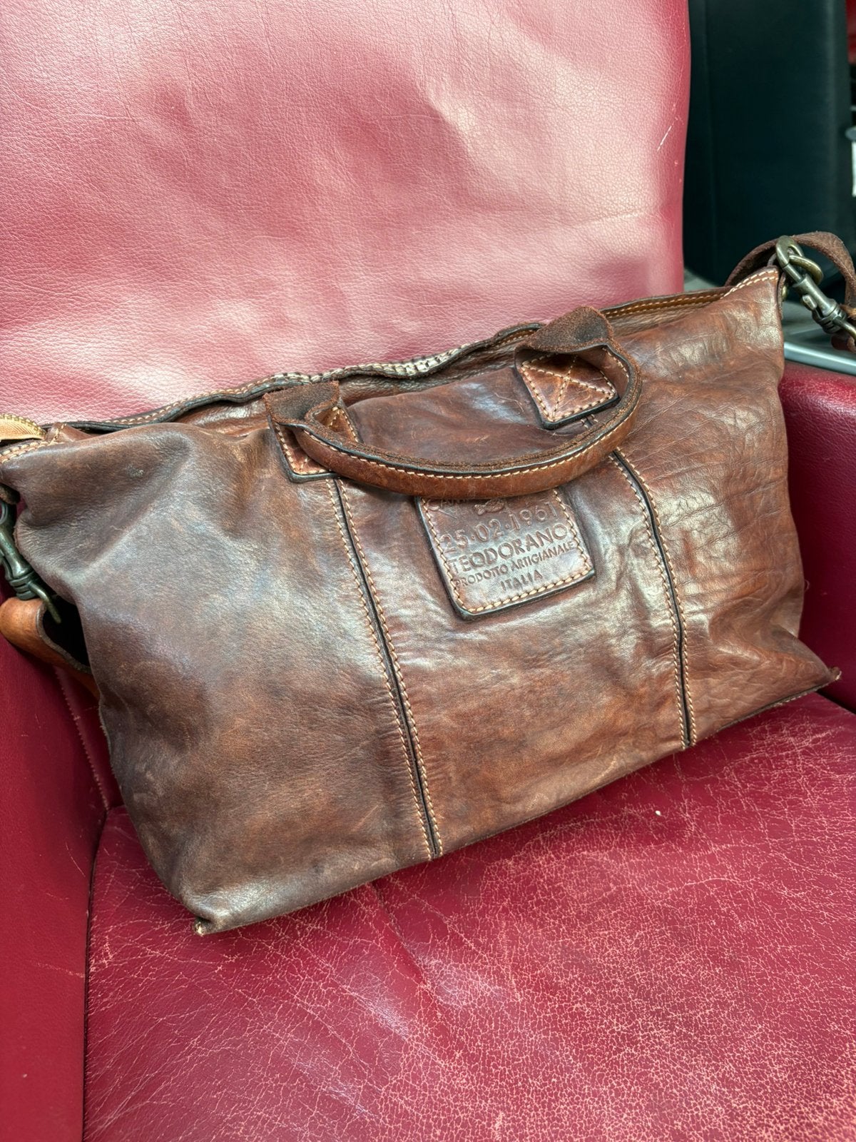 Leren tas van Campomaggi met extra schouderriem., Ophalen of Verzenden, Bruin, Overige typen