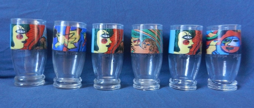 Zes longdrink glazen decor Smaak i/d Kunst Corneille h. 13,2, Ophalen of Verzenden