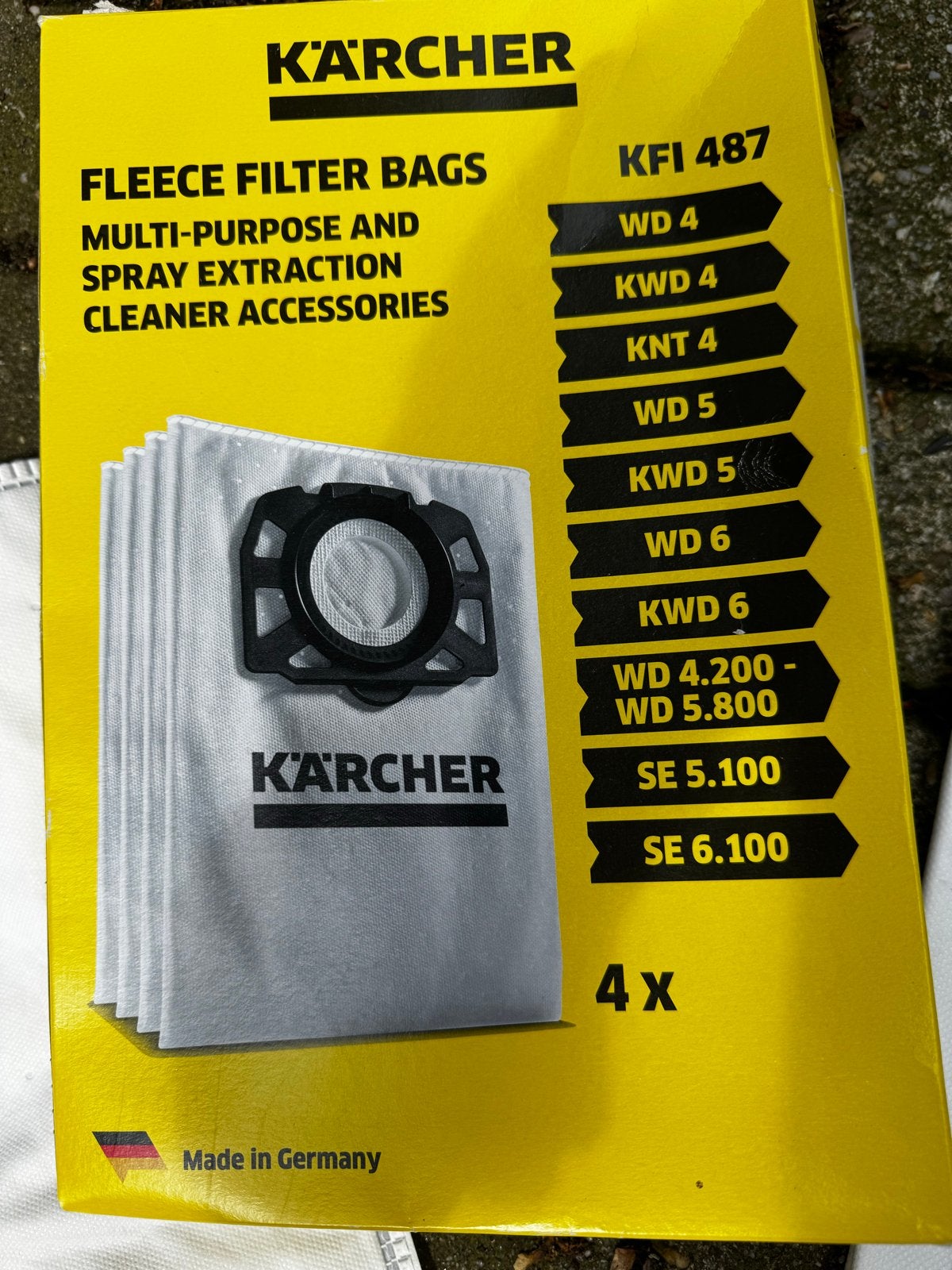 Kärcher Fleece Filterzakken KFI 487, Inclusief accessoires, Kärcher, Overige typen, Nieuw