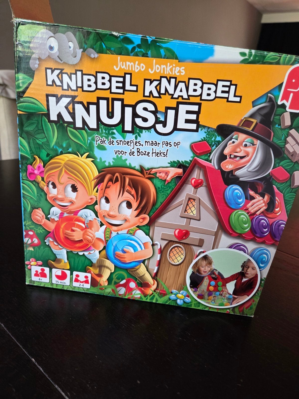 Jumbo Jonkies Knibbel Knabbel Knuisje Bordspel, Drie of vier spelers, Ophalen of Verzenden, Zo goed als nieuw, Jumbo