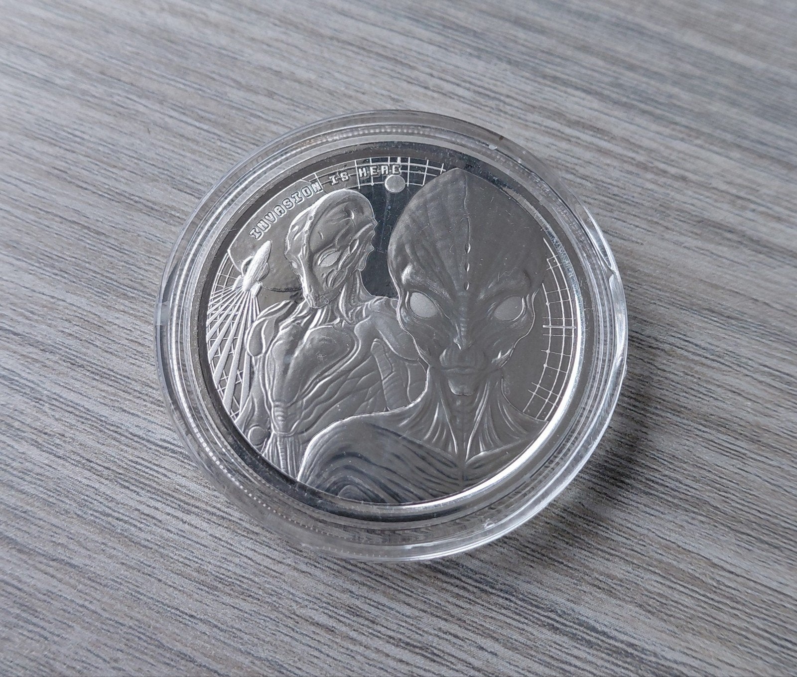 2023 Ghana Alien Invasion 1 oz .999 Zilver, Ophalen of Verzenden, Zilver