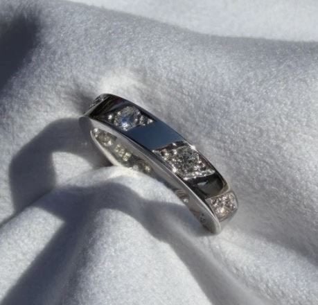 Witgoudring 14 krt, 8 x diamant G/VVS.0,52,ct Juw. rapport, Sieraden, Tassen en Uiterlijk, Ringen, Verzenden, Wit, Met edelsteen