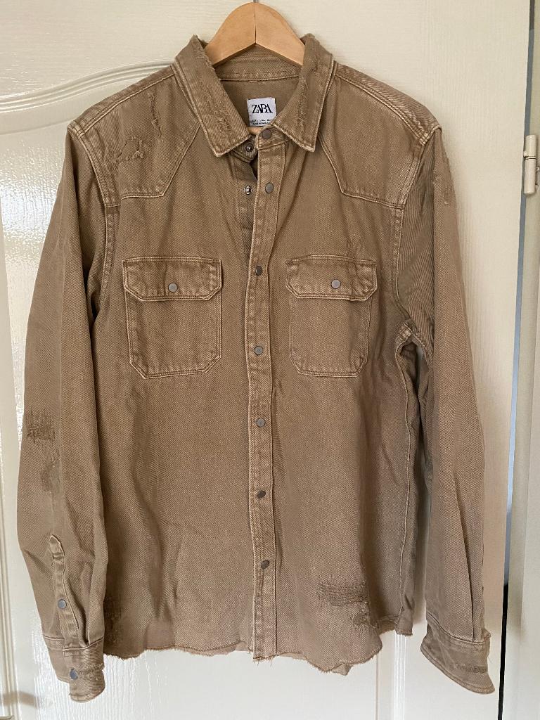 Zara blouse, Kleding | Heren, Gedragen, Bruin, Zara, Halswijdte 39/40 (M)