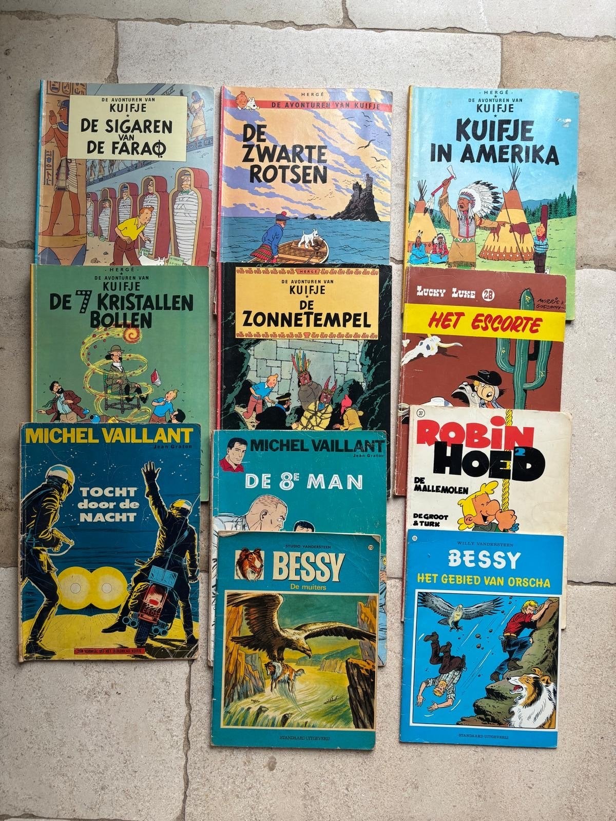 Grote collectie stripboeken: Kuifje, Michel Vaillant, Bessy, Meerdere stripboeken, Ophalen, Gelezen