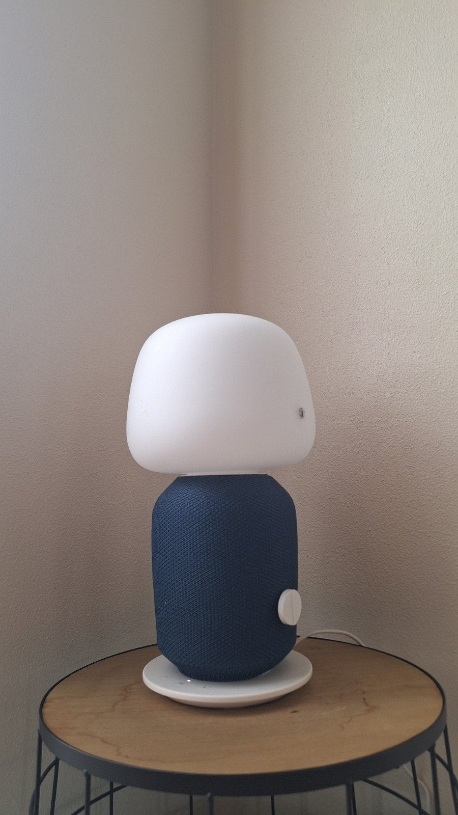 IKEA Symfonisk Tafellamp met WiFi Speaker - Blauw, Audio, Tv en Foto, Ophalen, Slimme speaker, WiFi, Zo goed als nieuw