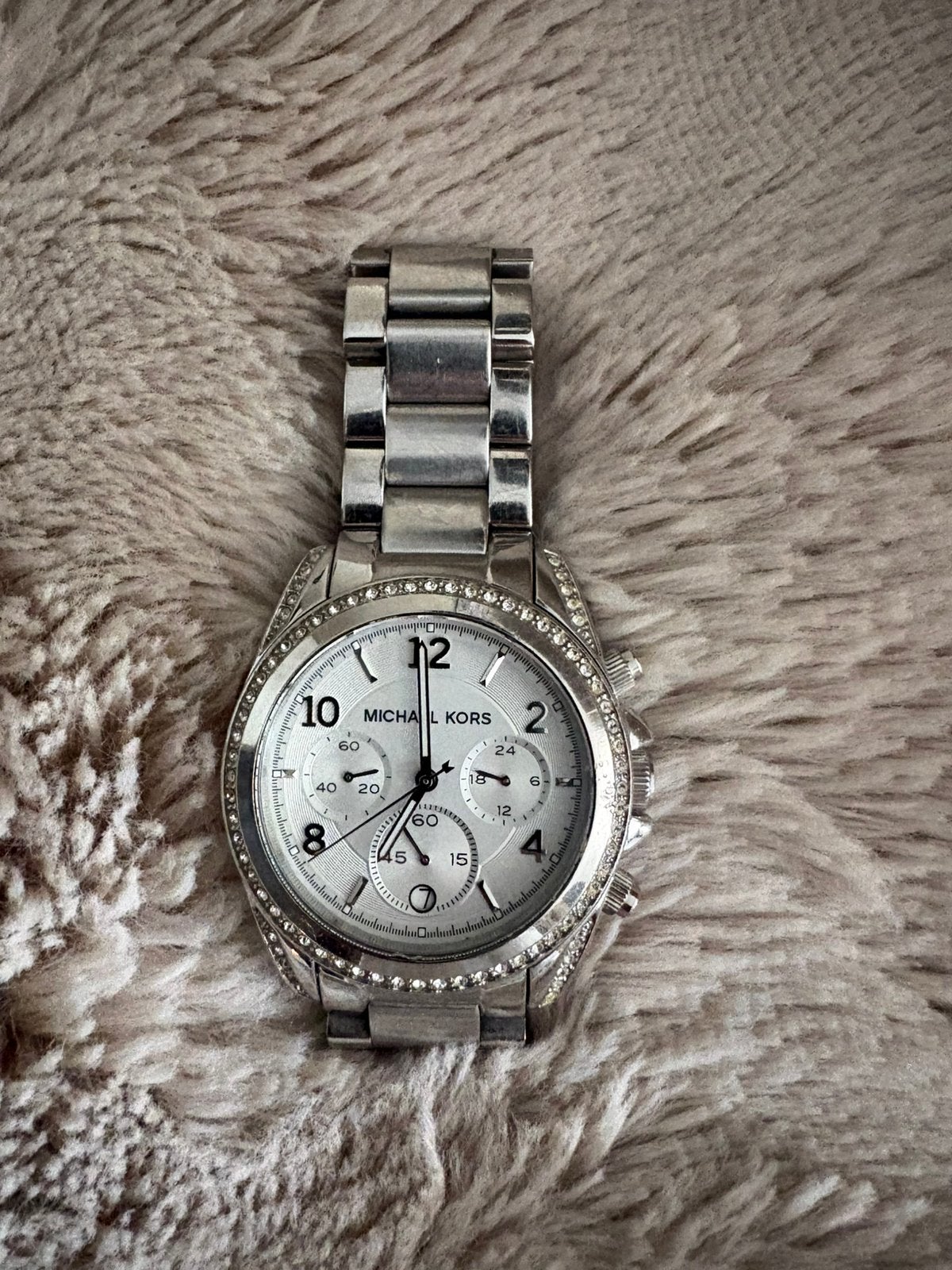 Michael Kors Blair Silver Glitz, Overige merken, Staal, Gebruikt, Polshorloge