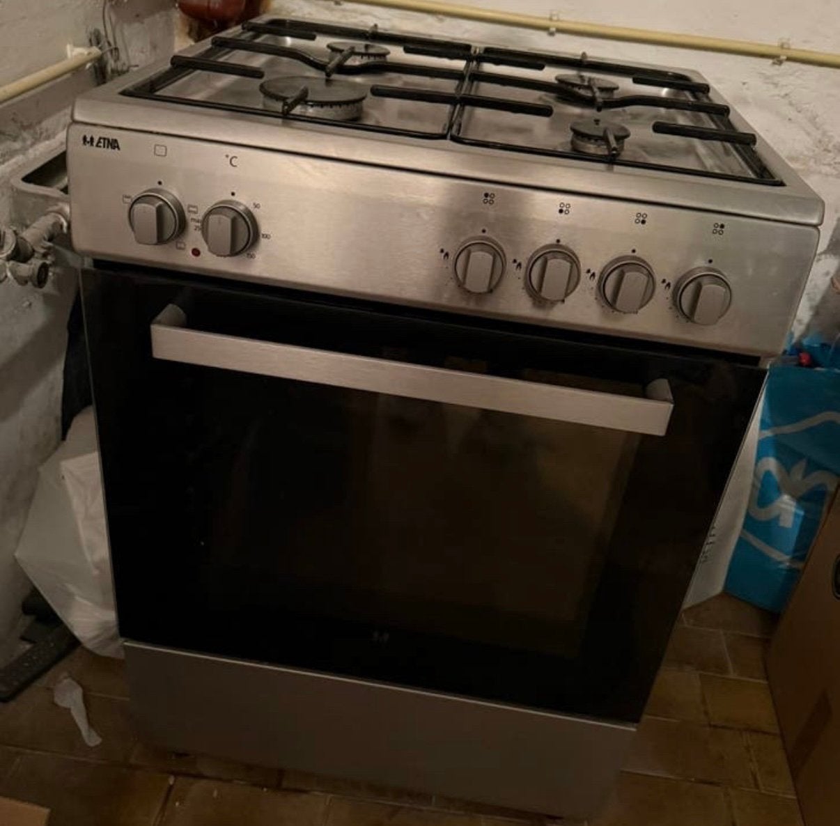 TE KOOP: ETNA FGV160 GASFORNUIS, Witgoed en Apparatuur, Fornuizen, Ophalen, 4 kookzones, Zo goed als nieuw, Inbouw