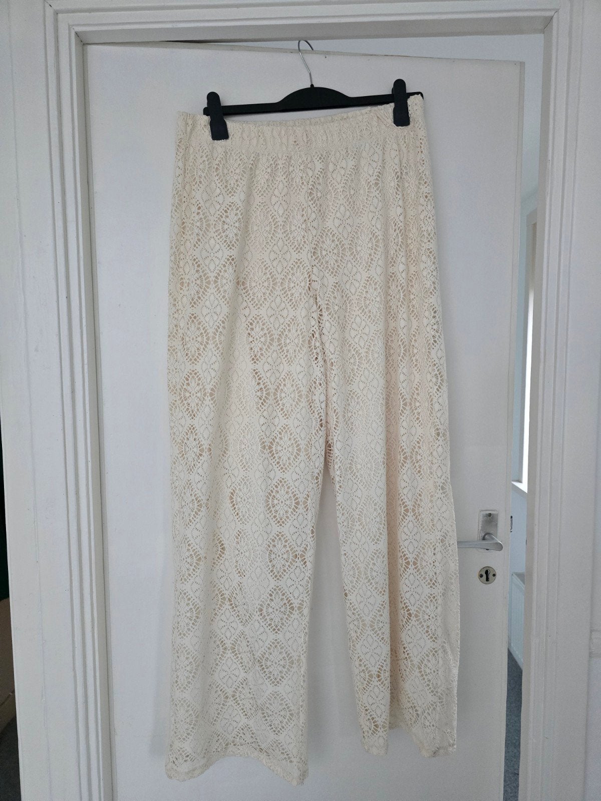 Witte gehaakte broek M&S mode, maat L (44/46), lang, M&S mode, Wit, Ophalen of Verzenden, Zo goed als nieuw