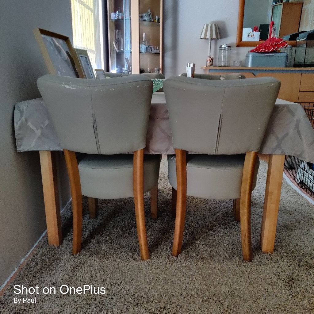 Eetkamerstoelen beige 4 stuks, Ophalen, Gebruikt, Overige kleuren, Vier