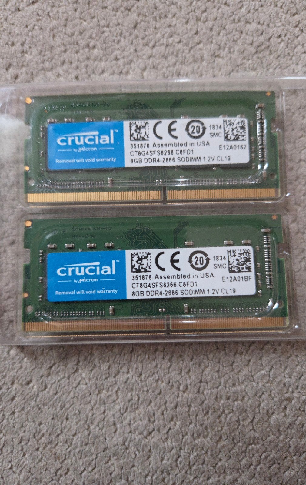 Crucial 16GB (2x8GB) DDR4-2666 SODIMM RAM voor Laptop, Computers en Software, DDR4, Ophalen of Verzenden, Zo goed als nieuw, Laptop