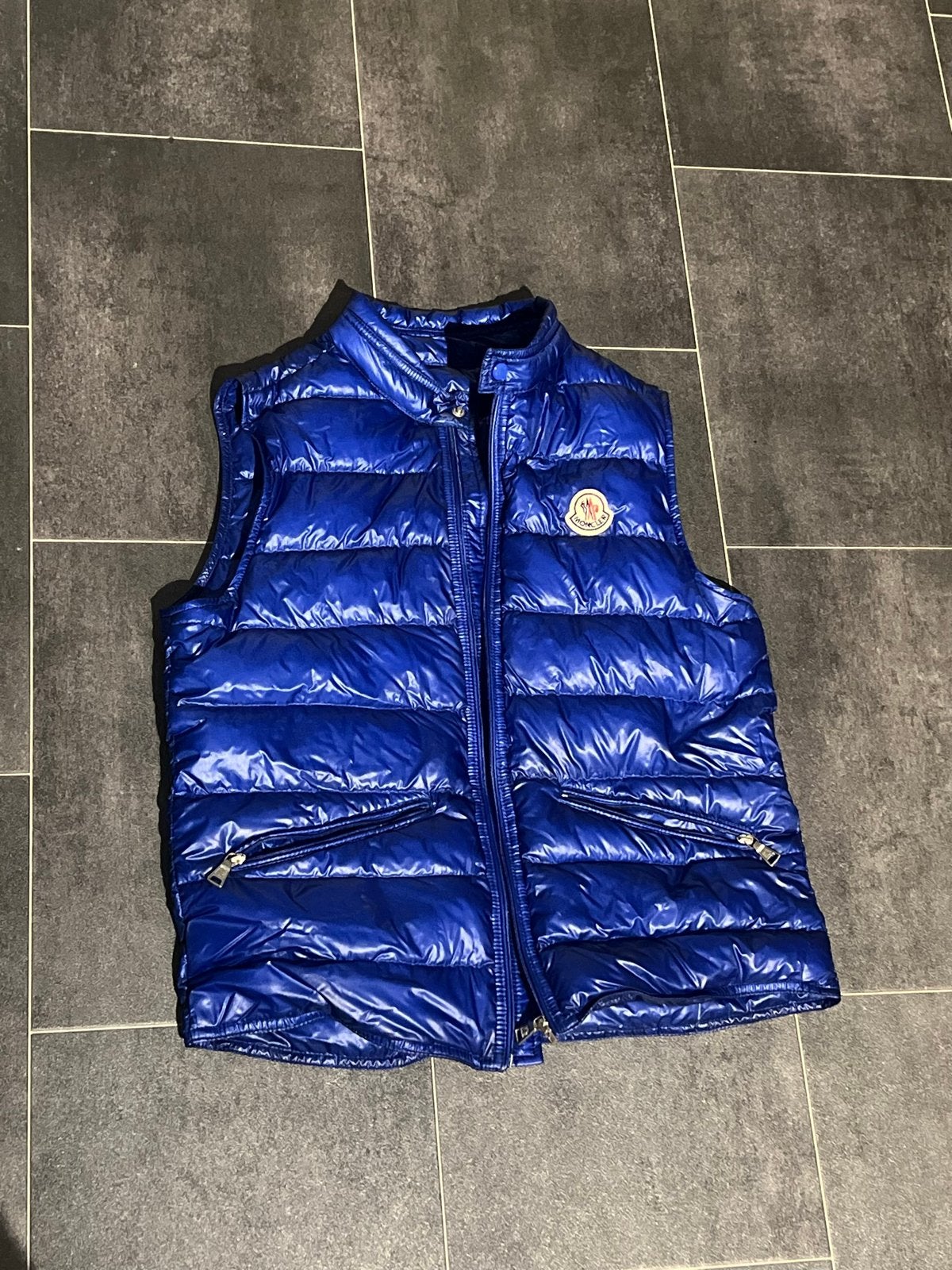 Moncler bodywarmer blauw kids, Ophalen of Verzenden, Zo goed als nieuw
