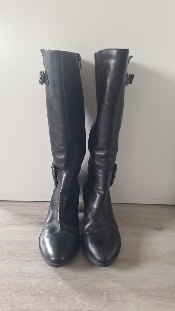 Zwarte knielaarzen - Maat 39, Kleding | Dames, Schoenen, Ophalen of Verzenden, Gedragen, Zwart, Hoge laarzen
