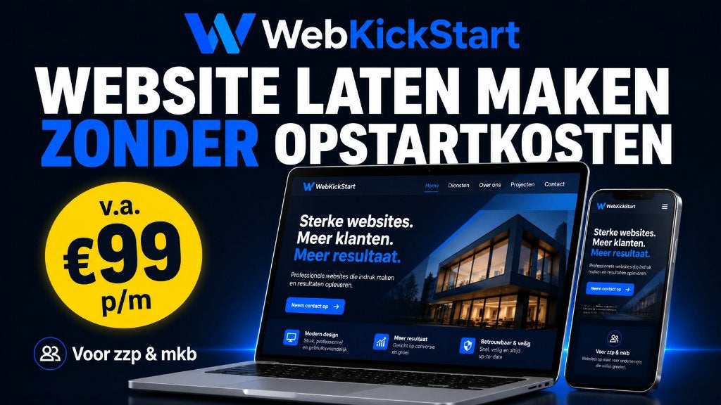 Website laten maken ZONDER opstartkosten | Vanaf €99 p/m