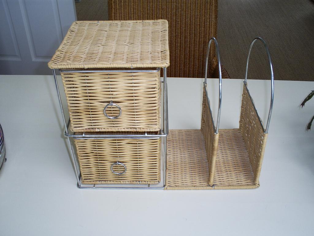Bureau-organizer met lades van pitriet, Huis en Inrichting, Ophalen of Verzenden, Gebruikt