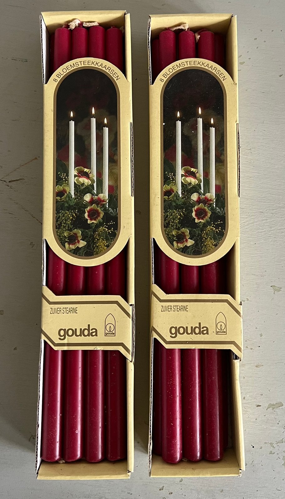 15 bloemsteekkaarsen Gouda, Diversen, Kerst, Ophalen of Verzenden, Nieuw