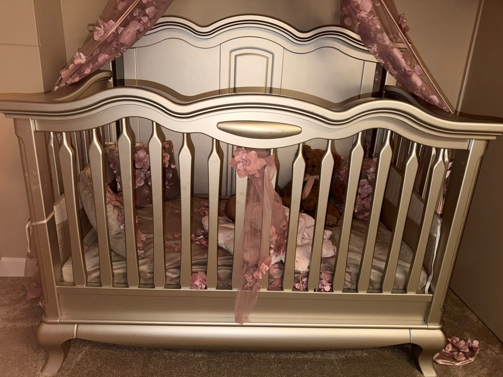 Luxe Ledikant / Babybed - Zo goed als nieuw, Ophalen, Zo goed als nieuw, Ledikant