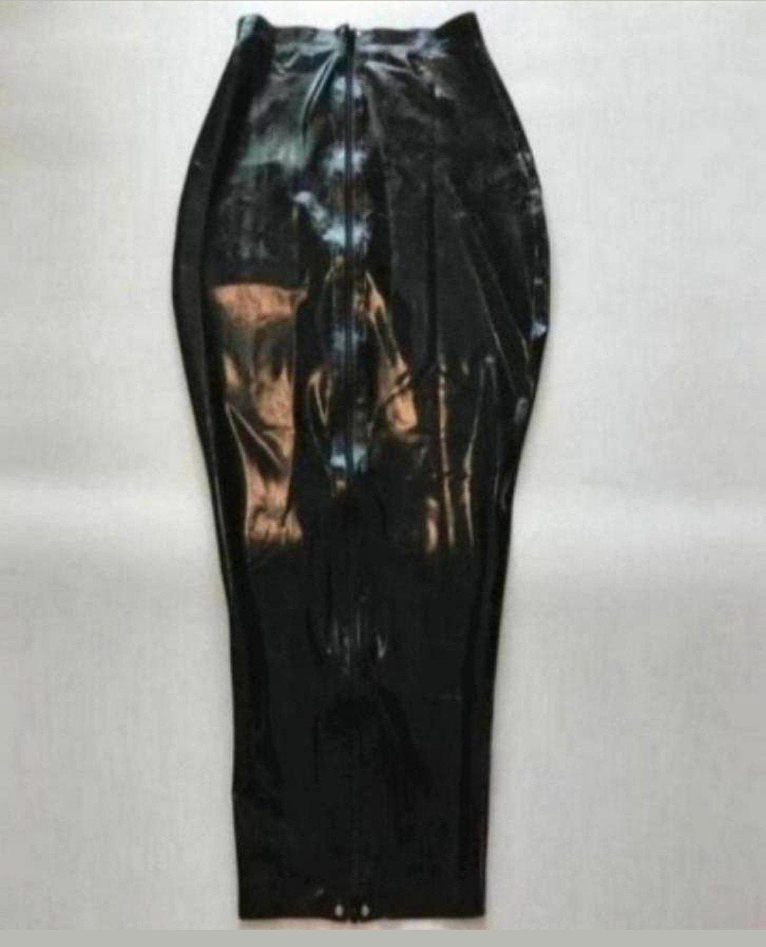 Prachtige lange latex rok met rits, 3XL, Kleding | Dames, Rokken, Verzenden, Nieuw, Zwart, Onder de knie