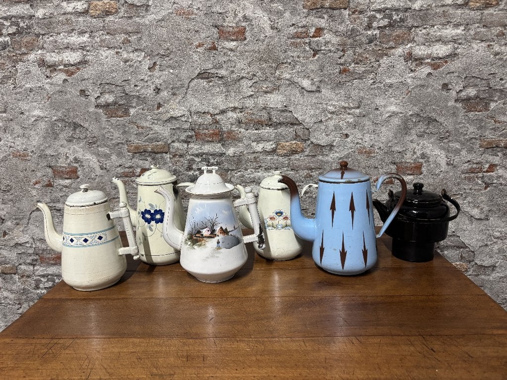 Vintage emaille theepotten | koffiepotten nr.1280, Verzenden