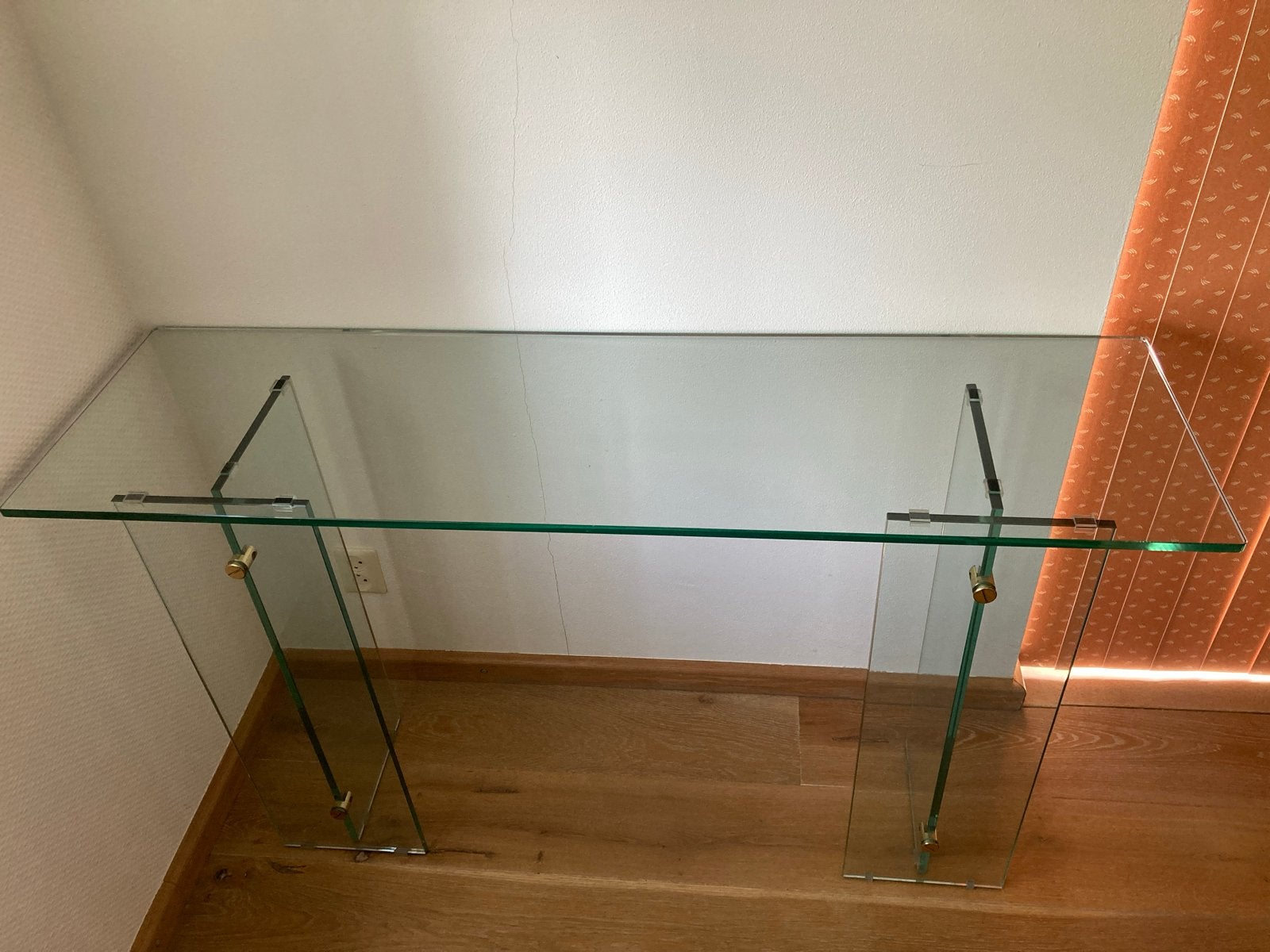 Glazen sidetable, Ophalen, Gebruikt, 100 tot 150 cm, Glas