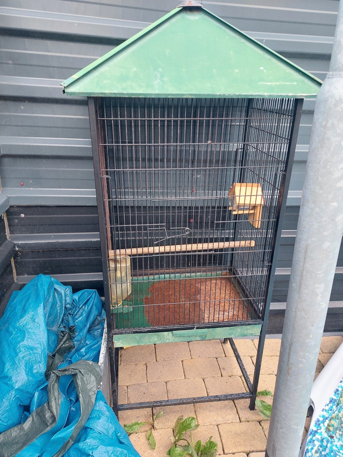 vogelkooi, Ophalen, Gebruikt, Metaal, Vogelkooi