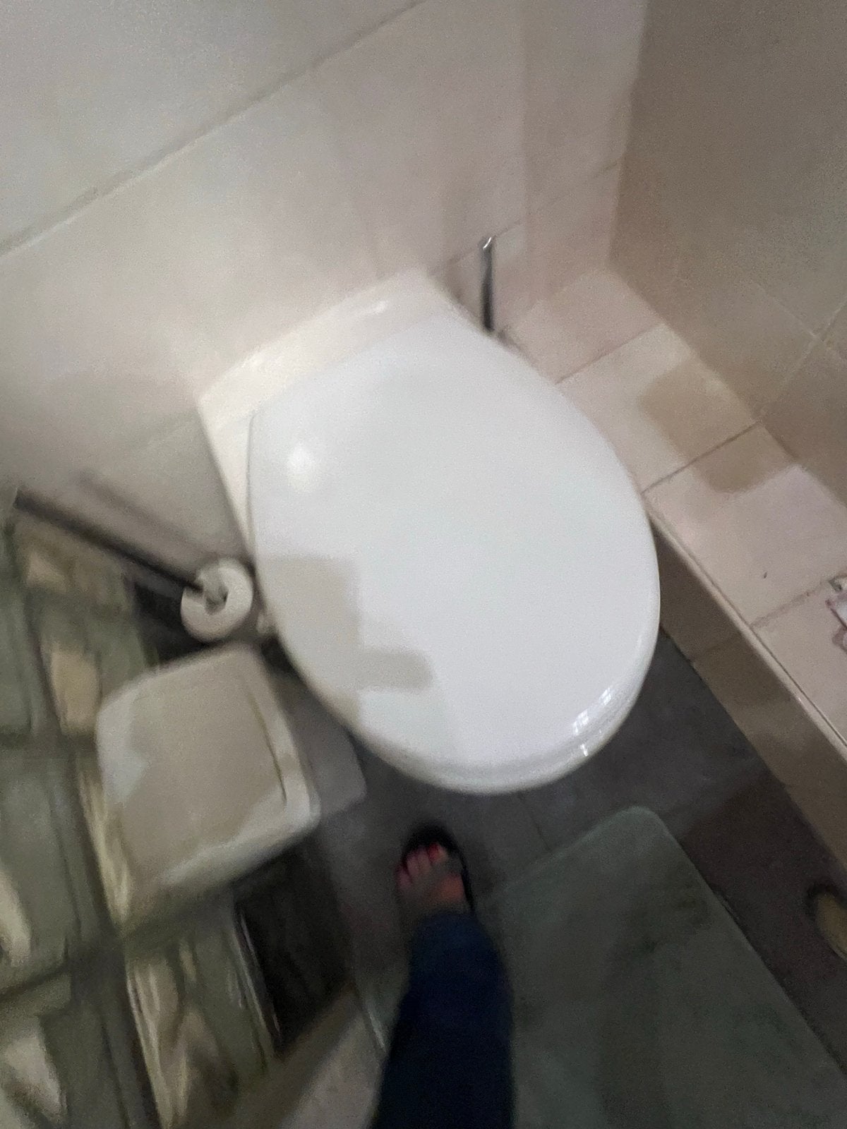 Toiletpot in camee (crème) kleur met inbouwreservoir, Doe-het-zelf en Verbouw, Ophalen, Gebruikt, Toilet