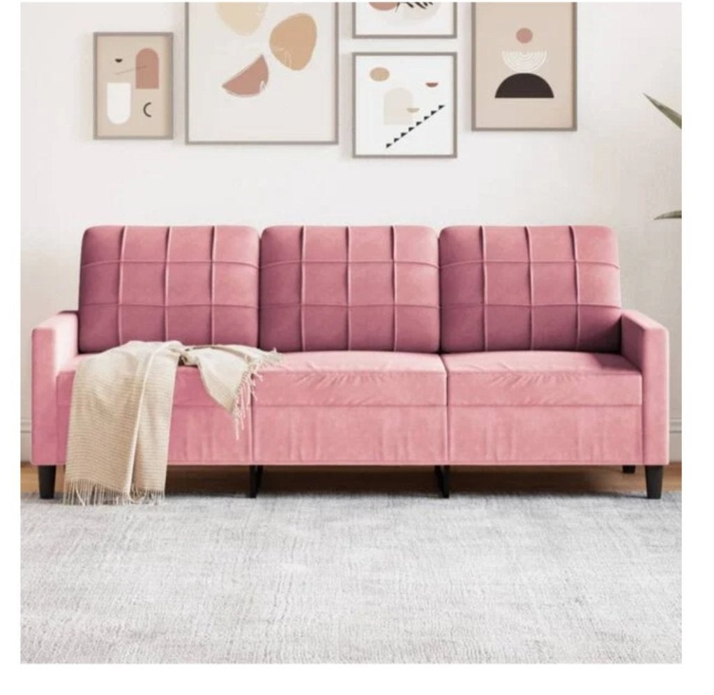 Roze bank 3-persoons, Huis en Inrichting, Banken | Bankstellen, Ophalen, 150 tot 200 cm, 75 tot 100 cm, Rechte bank