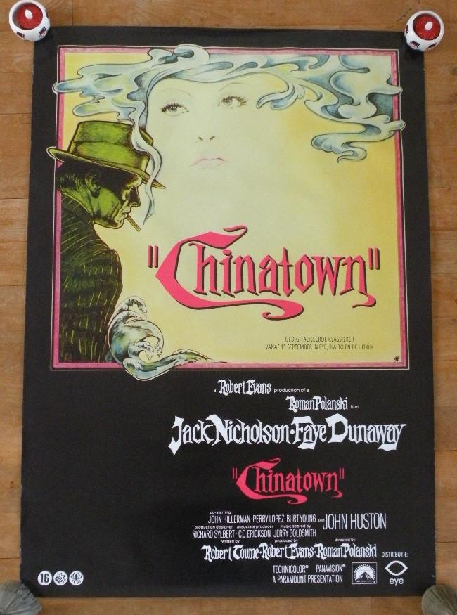 Filmposter Chinatown 85 x 60 cm., Verzamelen, Posters, Ophalen of Verzenden, Zo goed als nieuw, Deurposter of groter, Film en Tv