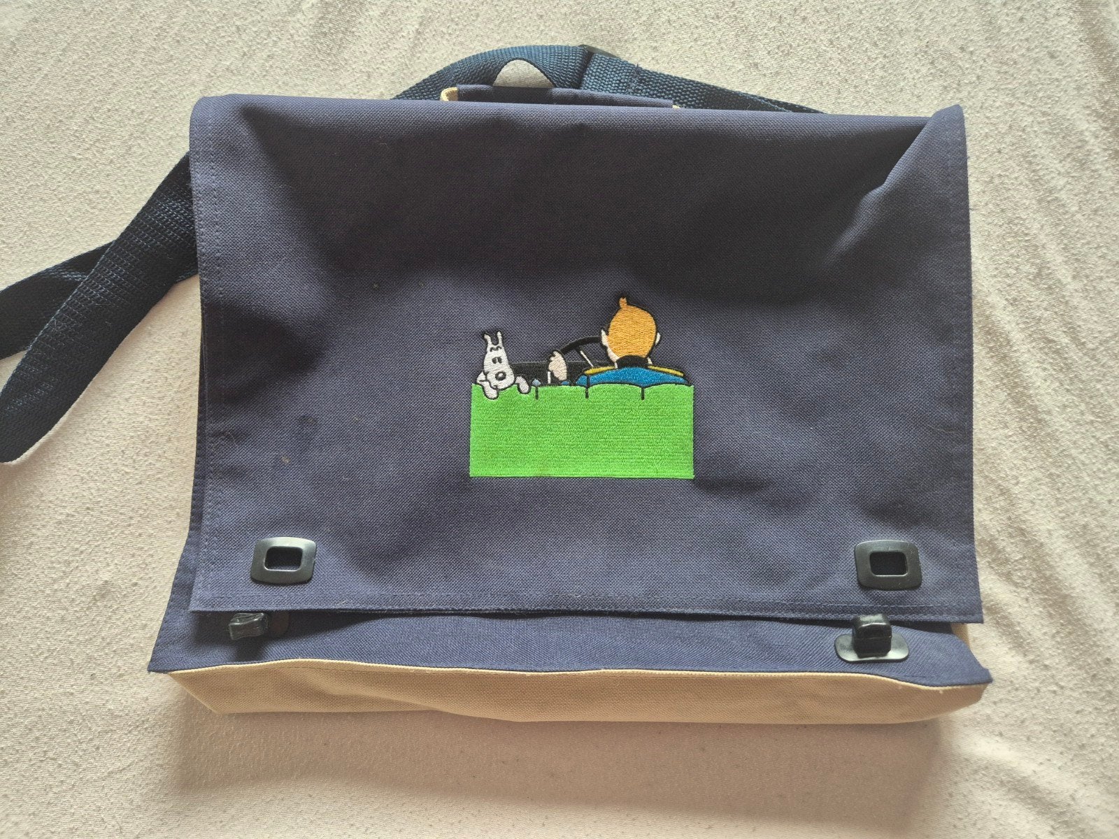 Vintage Kuifje tas - Schoudertas met stripfiguur, Verzamelen, Ophalen of Verzenden, Zo goed als nieuw