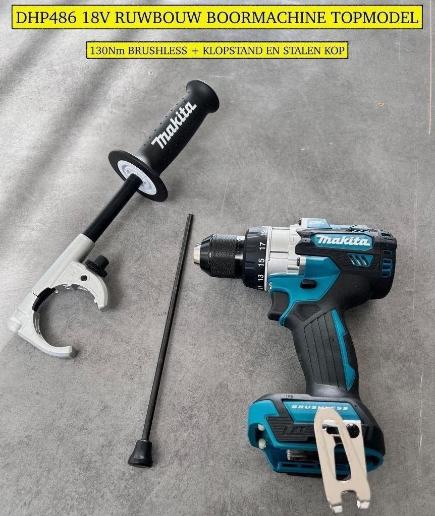 MAKITA DHP486Z 18v ACCU KLOP BOORMACHINE & DHP485 SCHROEFMAC