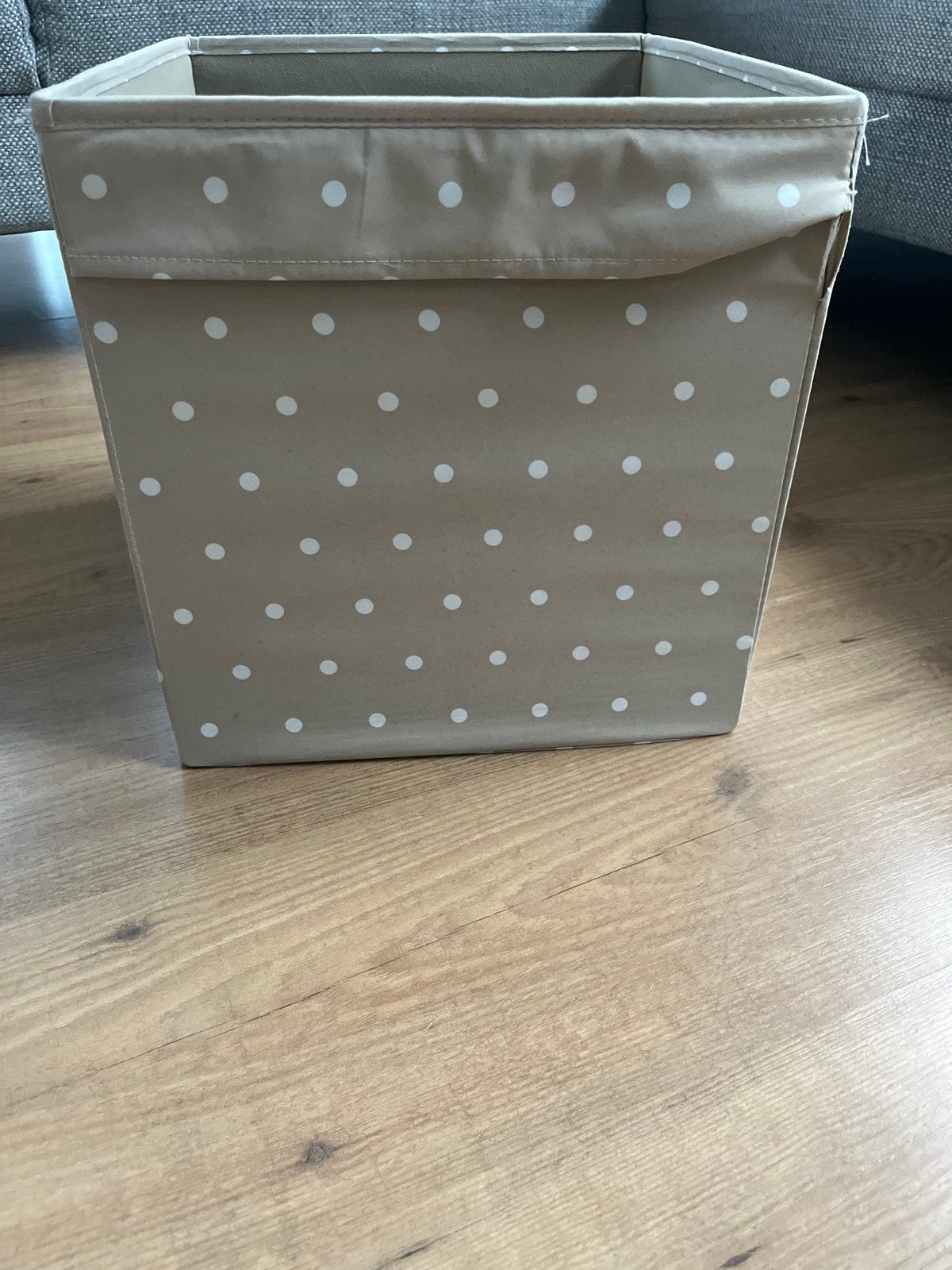 8x Opbergbakken voor IKEA Kallax kast - Beige met stippen, Ophalen of Verzenden, Gebruikt, Beige, Textiel