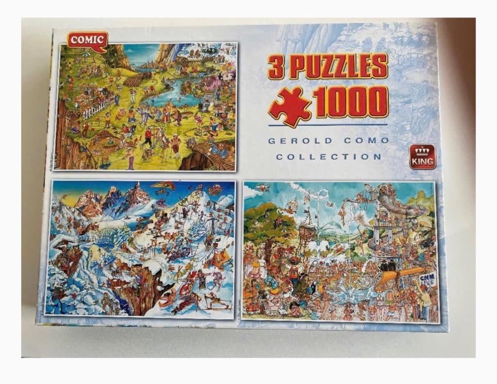 Puzzel 3 x 1000 stukjes, Ophalen, 500 t/m 1500 stukjes, Zo goed als nieuw, Legpuzzel