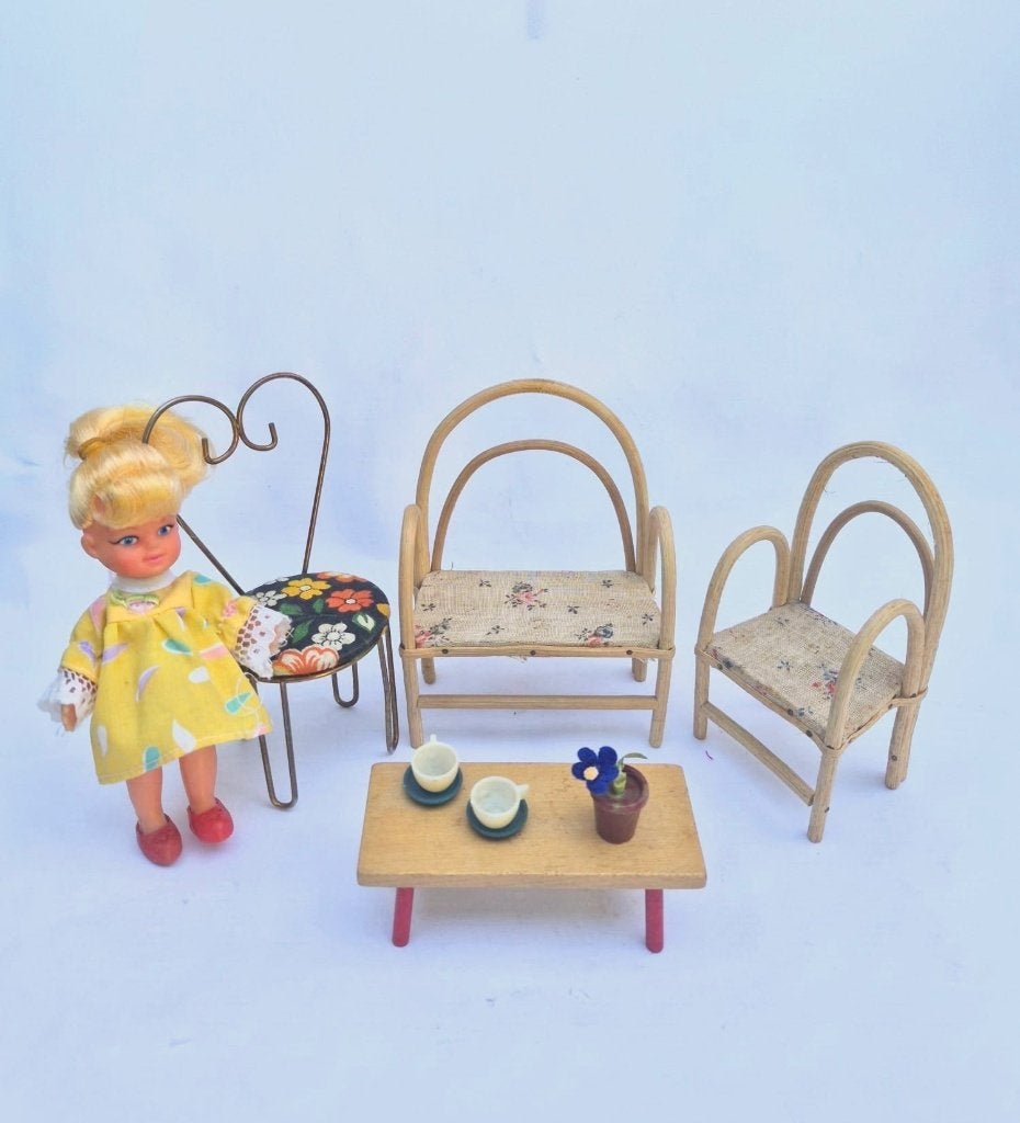 Vintage poppenhuis meubels popje accessoires, Ophalen of Verzenden, Gebruikt, Toebehoren
